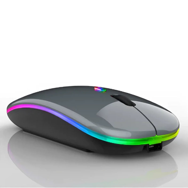 Mouse Sem Fio Wireless Com Bateria Interna Recarregavel 2,4 Ghz Led RGB Home Office